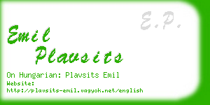 emil plavsits business card